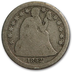 1842 Liberty Seated Dime Good 1842 Liberty Seated Dime Good